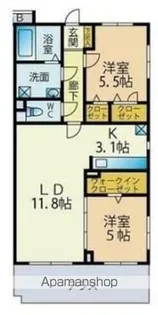 レイクサイドヒルズ【3階】の間取り