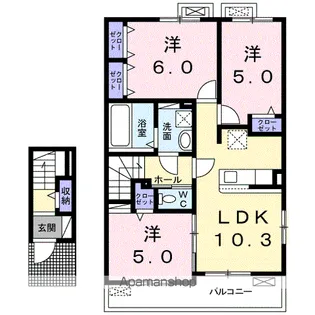 リポーゾ Ⅱ【2階】の間取り