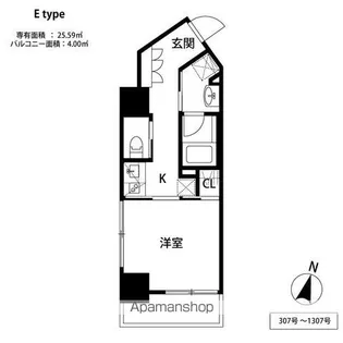 THE天神シティ【4階】の間取り