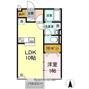 ヴィラセゾンⅢ【2階】の間取り