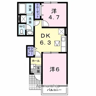 エスポワールⅡ【1階】の間取り