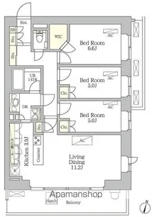 プラウド代々木初台【2階】の間取り