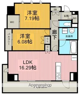 パークアベェニュー覚王山【6階】の間取り