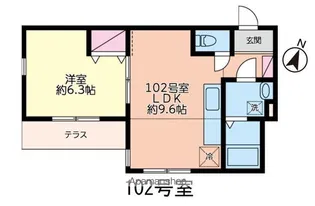 サンス馬場【1階】の間取り