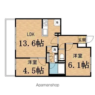 ブリリアタワー聖蹟桜ヶ丘【2416号室】の間取り