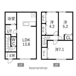 ルミ Ⅱ【2号室】の間取り