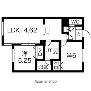 メゾン新富【201号室】の間取り