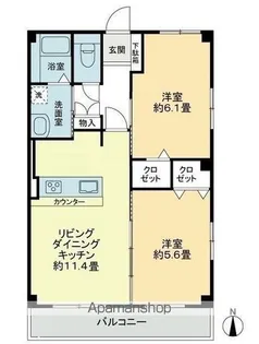 プリヴェット木太【201号室】の間取り