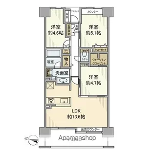 イーストパークス大島・セントラルスクエア【6階】の間取り