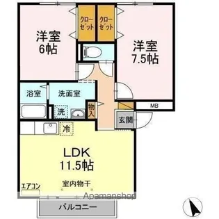 パークサイド 西船 A・B【2階】の間取り