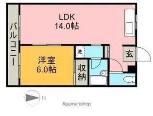 グラッドハウス山田【201号室】の間取り
