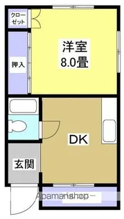 サンハイツII(1DK)【1階】の間取り