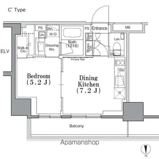 東京都千代田区飯田橋2丁目【マンション】の間取り