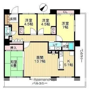 ヴェルドミール桑園壱番館【3階】の間取り