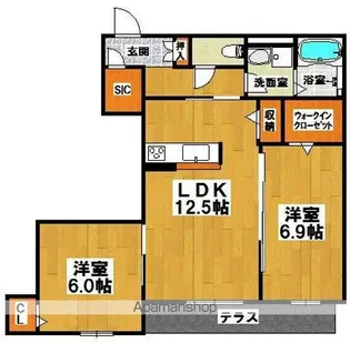 シャーメゾン リヴィエール【1階】の間取り