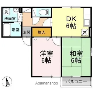 セジュール来住 A棟【A203号室】の間取り