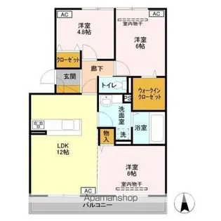 バンブーハイム【3階】の間取り