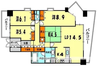 リバティパーク枚方A棟【7階】の間取り