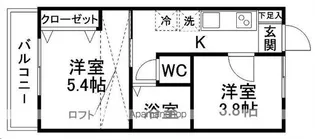 アーバン栗生【105号室】の間取り