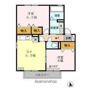 アルカディア宮江 B【2階】の間取り