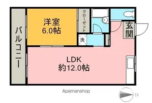 グラッドハウスローゼ【103号室】の間取り