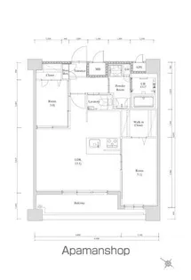 エンクレスト天神南PURE【13階】の間取り