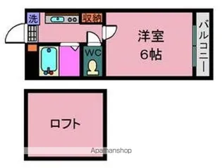 アップルハウス田上【208号室】の間取り