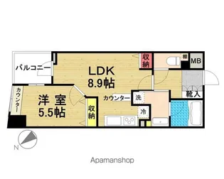 プライムアーバン中目黒Ⅱ【6階】の間取り