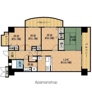 コート和泉府中セルカ【1001号室】の間取り