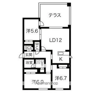 RESIDENCE SHINMEI MIYANOMORI【1階】の間取り