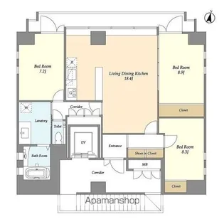 東京都千代田区九段北1丁目【マンション】の間取り