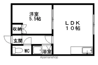 ミワハイツ2【1号室】の間取り