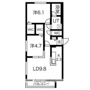 ブランシャール幌西【2階】の間取り