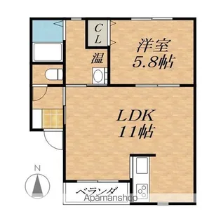 LA PACE MIDORIGAOKA【1階】の間取り