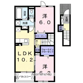 ポルトシャルムⅢ【2階】の間取り