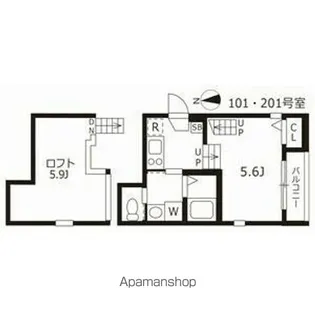 ハーモニーテラス車道【101CP号室】の間取り