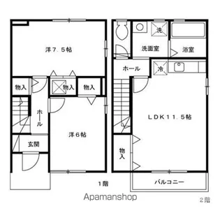 リビングタウン不来方 F【1階】の間取り
