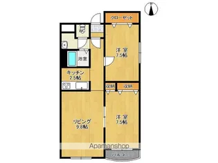 ピュアメゾン【2C号室】の間取り