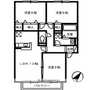 ソレイユ宮浦Ⅱ【2階】の間取り