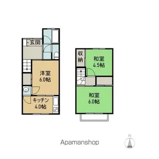 岐阜県高山市上岡本町8丁目【テラスハウス】の間取り