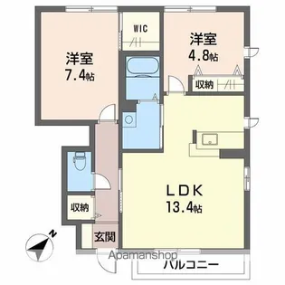 シャーメゾン常盤 A棟【1階】の間取り