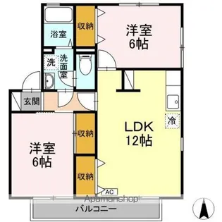 ラポール日吉台A【2階】の間取り
