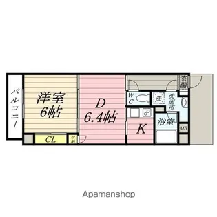 ツインプラザ幸【6階】の間取り