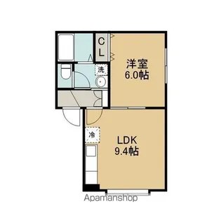 ハイツルミ恵み野Ⅱ【102号室】の間取り