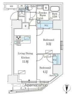 オープンブルーム入谷EAST【3階】の間取り