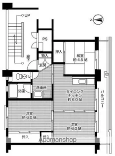 ビレッジハウス野間田1号棟【106号室】の間取り
