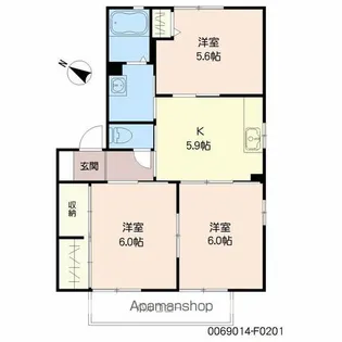 レガート外町 F棟【2階】の間取り