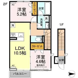 クレスト黄金町【2階】の間取り