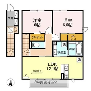 ルメート若葉II【2階】の間取り