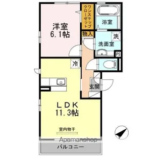 ソッリエーヴォ【201号室】の間取り